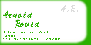 arnold rovid business card