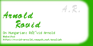 arnold rovid business card